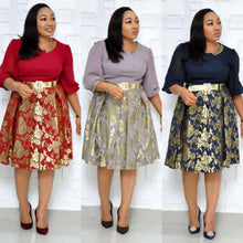 Load image into Gallery viewer, ankara dresses summer 2019 african dresses for women dashiki black dress elegant bazin designer dress festa africa clothing