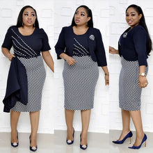 Load image into Gallery viewer, African Dresses For Women Red Printing Women's Dress 2019 Autumn Black African Dress Women African Clothes Office Ankara Dress