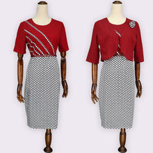 Load image into Gallery viewer, African Dresses For Women Red Printing Women's Dress 2019 Autumn Black African Dress Women African Clothes Office Ankara Dress