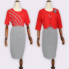 Load image into Gallery viewer, African Dresses For Women Red Printing Women's Dress 2019 Autumn Black African Dress Women African Clothes Office Ankara Dress